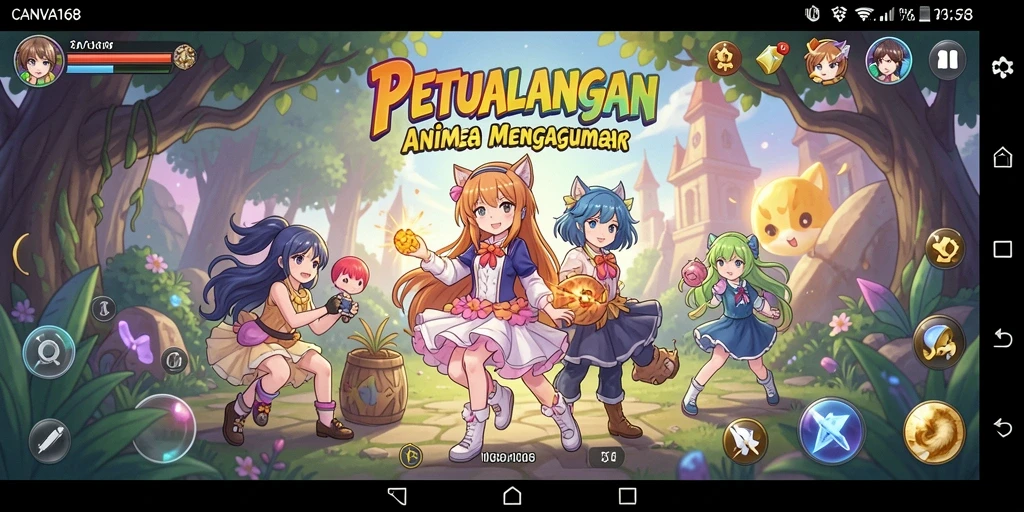 Gameplay menarik dengan karakter anime yang unik.