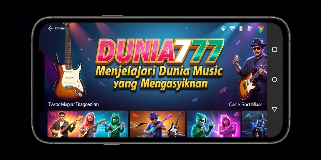 Tampilan gameplay interaktif penuh dengan alat musik virtual.