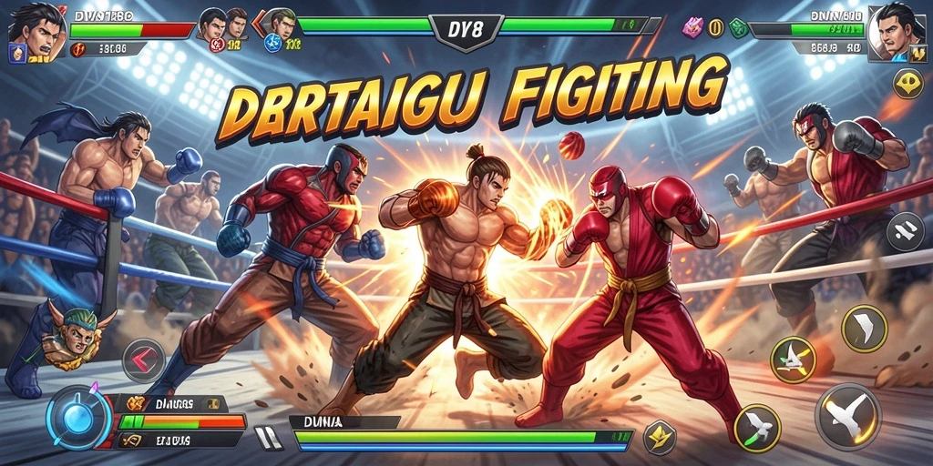 Tampilan aksi pertarungan seru dalam game DV188.