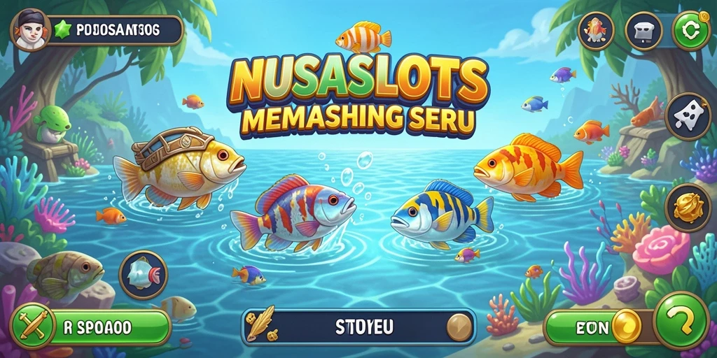Screenshot NUSASLOTS menampilkan aksi memancing yang mendebarkan.